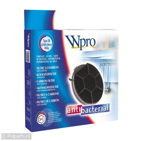 Filter koolstof 240mm type 28 - Wpro - 92715260 - 8015250043563 - 92715260001 - 484000008576 - 8015250023855 - 8015250495928 - 9.27.15.26-0