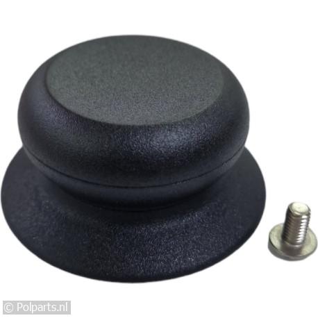 Knop Mat Zwart, met afdekplaatje - BK - 94753020 - 94753020001 - G1009 - 8713411238253 - 9.47.53.02-0