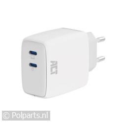 USB-C Lader 2-Poorts Power Delivery PPS en GaNFast 65W