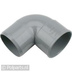 Bocht PVC 40mm 87 gr. 1x spie 1 x lijm