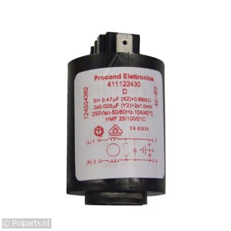 Condensator ontstoringsfilter 0,47 uf - AEG/Electrolux/Zanussi - 04250010 - 8713411112751 - 04250010001 - 1240343622 - 0.42.50.01-0