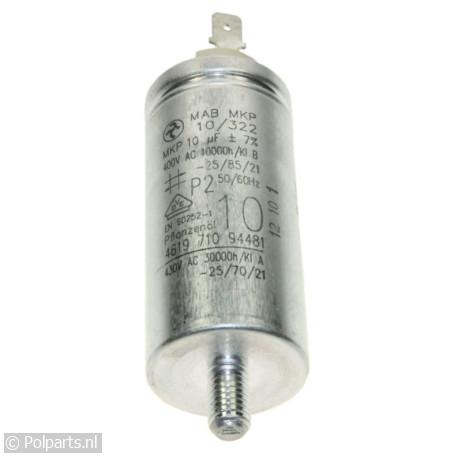 Condensator 10uF - Bauknecht/Whirlpool - 20350020 - 8713411115554 - 20350020001 - 481212118144 - 2.03.50.02-0