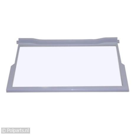 Glasplaat 475 x 290 x 5mm met strip - Bauknecht/Whirlpool - 42744230 - 8713411139567 - 42744230001 - 481245088134 - 4.27.44.23-0