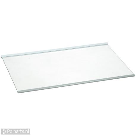 Glasplaat 390x320mm -met strip- - Bauknecht/Whirlpool - 42744370 - 8713411139697 - 42744370001 - 480132101134 - 4.27.44.37-0