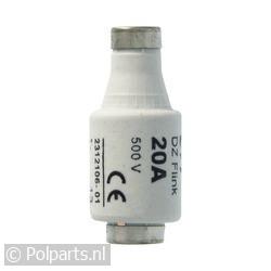 Zekering 20A 500V snel blauw -5 Stuks-