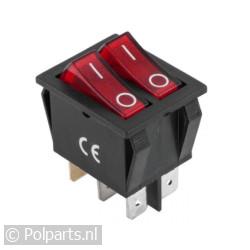 Schakelaar Dubbel rood-licht 6K. 16A
