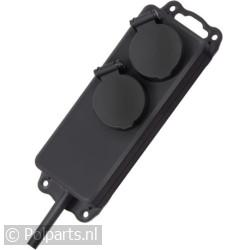 Tafelcontactdoos 3x1,5mm2 3500W 16A Zwart 2M Tafelcontactdoos 3x1,5mm2 3500W 16A Zwart 2M