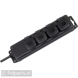 Tafelcontactdoos 3x1,5mm2 3500W 16A Zwart 2M Tafelcontactdoos 3x1,5mm2 3500W 16A Zwart 2M