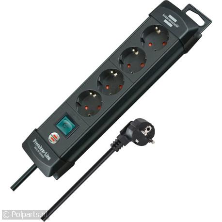 Tafelcontactdoos 3x1,5mm2 3500W 16A Zwart 1,8M - Brennenstuhl - 53900300 - 4007123623983 - 53900300001 - 1951140100 - 5.39.00.30-0