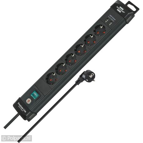 Tafelcontactdoos Premium-Line stekkerdoos met USB 6 Voudig 3m - Brennenstuhl - 53900400 - 4007123639571 - 53900400001 - 1951160601 - 5.39.00.40-0 - 1951160602 - 4007123662975