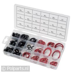 Assortimentsdoos O-ringen, fiber-ringen, rubber ringen