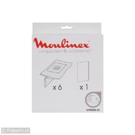 Stofzuigerzak papier - Moulinex - 62802480 - 3221613008109 - 62802480001 - MT000501 - 3221613008406 - 6.28.02.48-0 - ZR003901