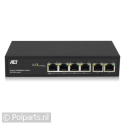 6-Poorts 10/100Mbps Switch 4x PoE+ Poorten