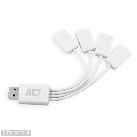 Hub Flexibele 4 Poorts USB - ACT - 74626124 - 8716065490961 - 74626124001 - AC6210 - 7.46.26.12-4
