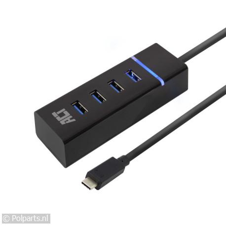 4-Poorts USB 3.1 Gen1 (USB 3.0) Hub Type- - ACT - 74627404 - 8716065491074 - 74627404001 - AC6415 - 7.46.27.40-4