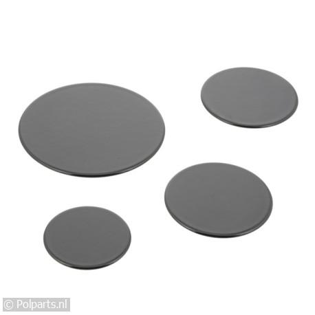 Branderdeksel Set van 4 stuks, zwart - AEG/Electrolux/Zanussi - 90155140 - 90155140001 - 50247380004 - 8713411250262 - 9.01.55.14-0