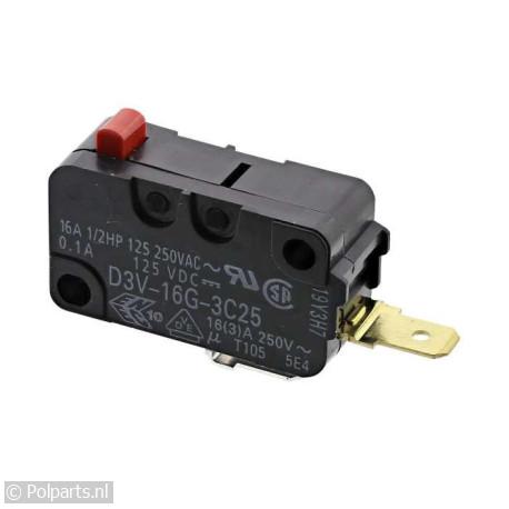 Schakelaar microswitch met 2 contacten - AEG/Electrolux/Zanussi - 90157030 - 8713411154638 - 90157030001 - 50294435008 - 50283019003 - 9.01.57.03-0