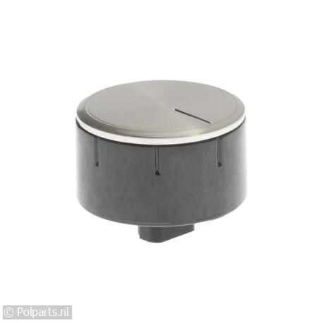 Gasknop zilver/zwart 00615769 - Bosch/Siemens - 90553140 - 8713411162251 - 90553140001 - 00615769 - 10007920 - 9.05.53.14-0